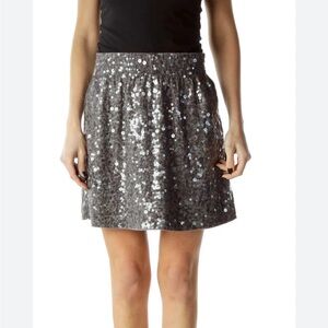 Garnet Hill Sparkling Sequin Gray Skirt
